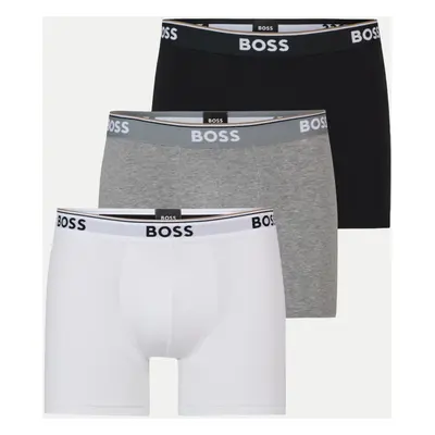 BOSS Power Logo Cotton Boxershorts weiß/grau/schwarz (3er-Pack) - XL