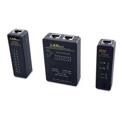 Equip Netzwerkkabeltester, RJ45, BNC, PoE, BNC, RJ-11, RJ-12, RJ-45, PoE testing, Schwarz, 9 V, RoHS, 109 mm