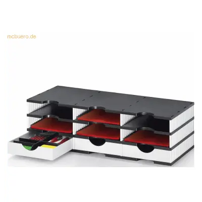 Styro Papier- und Dokumentenablage styrodoc trio Set 3 Schubladen schw