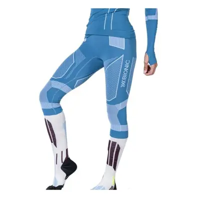 X-BIONIC ENERGY ACCUMULATOR LIGHT PANTS 3/4 (MINERAL BLUE/ARCTIC WHITE) Women's Technical Race Skistrümpfe