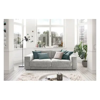 KAWOLA Sofa MADELINE 2-Sitzer Cord hellgrau