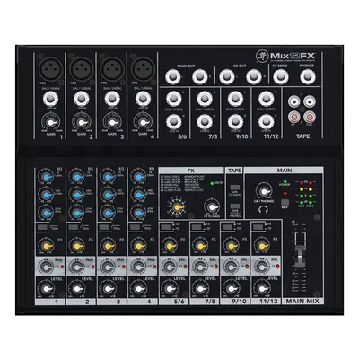 Mackie Mix12FX Mischpult 12-Kanal Kompaktmixer inkl. Netzteil mit Multieffekt