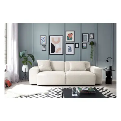 KAWOLA Sofa RANI 3-Sitzer Feincord weiß
