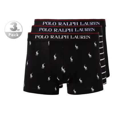 Ralph Lauren Classic Stretch Boxershorts schwarz weiß rot (3 Stück) - XL
