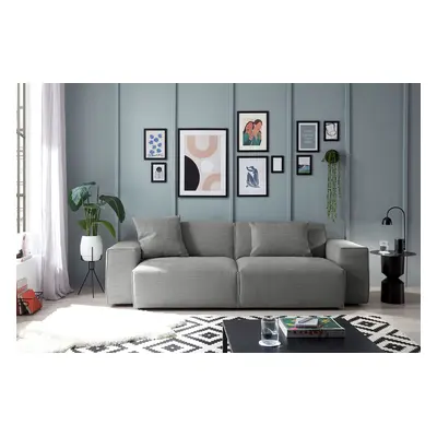 KAWOLA Sofa RANI 3-Sitzer Feincord grau
