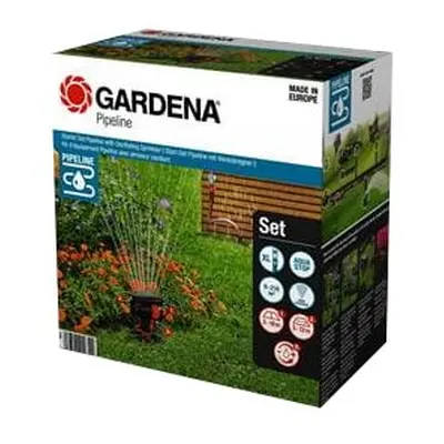 Gardena Starter-Set Pipeline Viereckregner, Rasenbewässerung mit Gartensprinkler im praktischen Set