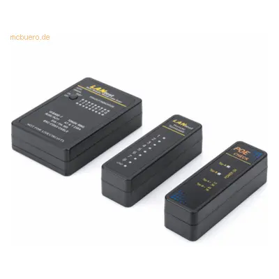 Digitus Netzwerk- und Kommunikationskabel Tester, RJ45 und BNC, RJ-45, PoE testing, Schwarz, Rot, 9 V, CE