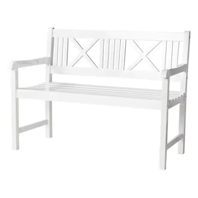 Cinas 2er Bank ROSENBORG 120 x 58 cm, Mahagoni Weiß