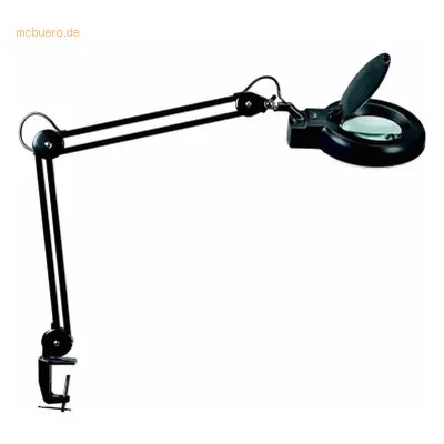 LED-Lupenleuchte Glaslinse 127mm 5Zoll Tischklemme schwarz Abdeckung,runder Kopf