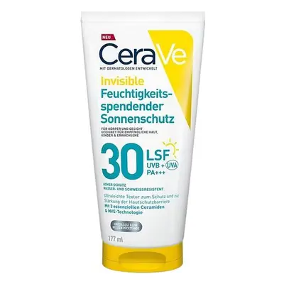 CeraVe Invisible Hydrating Sunscreen SPF 30 Bräunungsmilch Für Gesicht und Körper SPF 30 177 ml