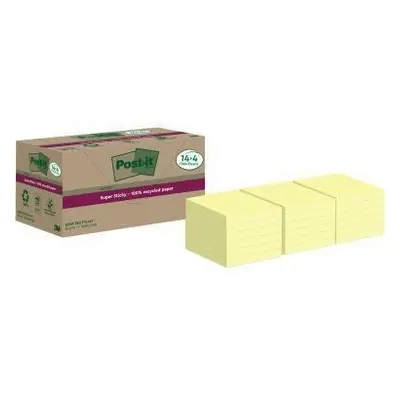 Post-it Haftnotiz Super Sticky Recycling 654 RSSCY 14+4F ge 18 St. 111670010