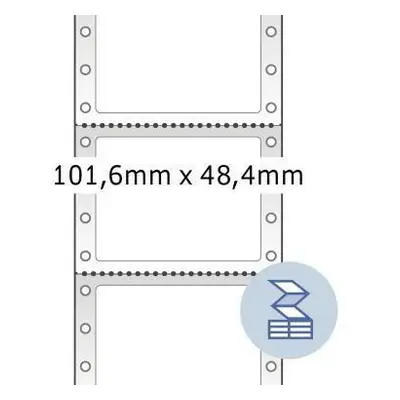HERMA Computeretiketten 101.6x48.4 mm 1-bahnig weiß perforiert Papier matt 3000 St., Weiß, Selbstklebendes Druckeretikett, Zellu