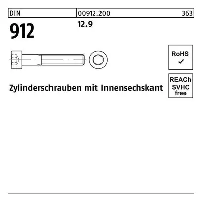 Zylinderschrauben DIN 912 12.9 M 16 x 55