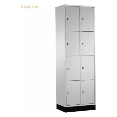Fächerschrank Stahlbl.lichtgrau/lichtgrau, H1950xB620xT500mm 2x4 Abt.