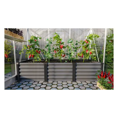 Vitavia Hochbeet Meta IN&OUT 401 S 65 x 185 cm 40 cm Granitgrau mit schwarzen Profilen