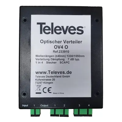 Televes Optischer 4fach Verteiler OV4O 233910