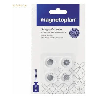 Magnetoplan Magnet Design 1681020 Glasboard 20mm Acryl 4 Stück