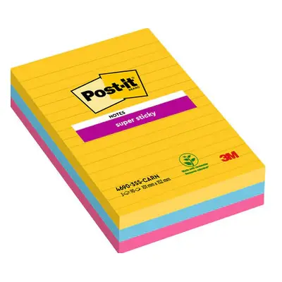 Post-It 7100234250, Quadratisch, Blau, Pink, Gelb, Papier, 101 mm, 152 mm, 90 Blätter