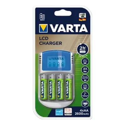 VARTA LCD-Ladegerät + 4 AA 2600 mAh R2U & 12V & USB