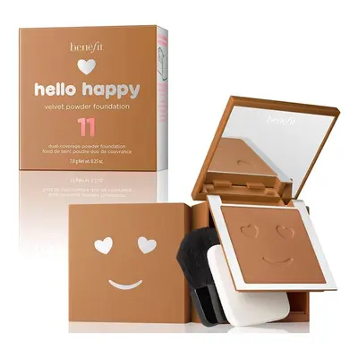 Benefit Hello Happy Velvet Powder Foundation das pudrige Kompakt-Make-up Farbton 11 Dark Neutral 7 g