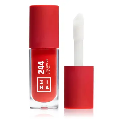 3INA The Color Lip Oil hydratisierendes Öl für Lippen Farbton 244 - Classic Rich Red, sheer 4 ml