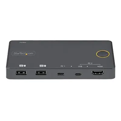 StarTech.com 2 Port Hybrid KVM Switch HDMI + USB-A & USB-C - 4K 60Hz HDMI 2.0 Monitor - Kompakter Desktop und/oder Laptop HDMI K