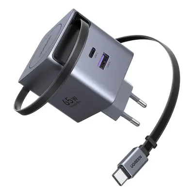 Netzladegerät mit USB-C Kabel UGREEN X615, 65W, 3A, 1 x USB-A - 1 x USB-C, Grau