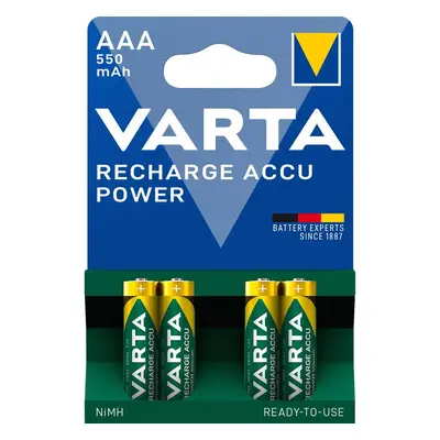 VARTA Wiederaufladbare Batterien Recharge Accu Power AAA 550 mAh R2U 4 Stück