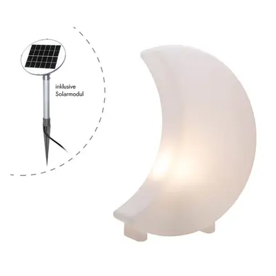 8 seasons design Motivleuchte Shining Moon Solar 40 cm weiß