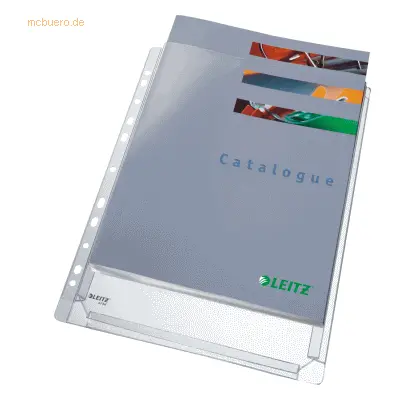 Leitz Prospekthüllen A4 170my PVC genarbt mit Falte VE=5 Stück