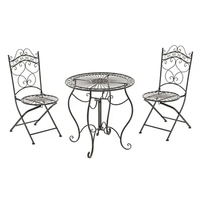 Garten-Essgruppe für 2 Personen aus Metall bronze