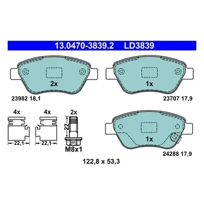 ATE Ceramic Bremsbeläge vorne Opel Adam Corsa