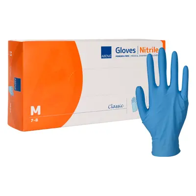 Abena Classic Nitril Unt.Hands.unste.pf M blau 100 St Handschuhe