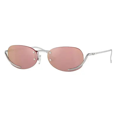 DIESEL Unisex DIESEL DL1004 103/E4 Sonnenbrillen Metall Silber Rosa Rund Gespiegelt