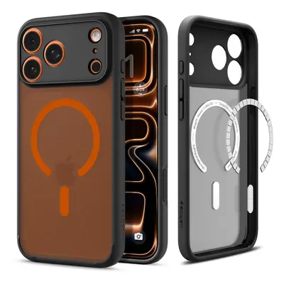 MagSafe Hülle für Apple iPhone 17 Pro, Spigen, Ultra Hybrid, Schwarz Orange Satiniert ACS10483