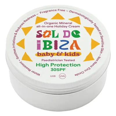 Sol de Ibiza Baby & Kids Organic Mineral All-In-One Holiday Cream LSF 30 - 100 g