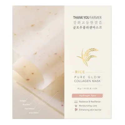 THANK YOU FARMER - Rice Pure Glow Collagen Mask Set 40g x 4 sheets