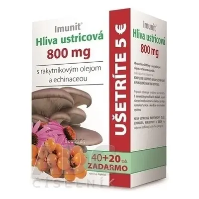 Imunit HLIVA Austernpilz 800 mg mit Sanddorn. 1×60 cps, Nahrungsergänzungsmittel