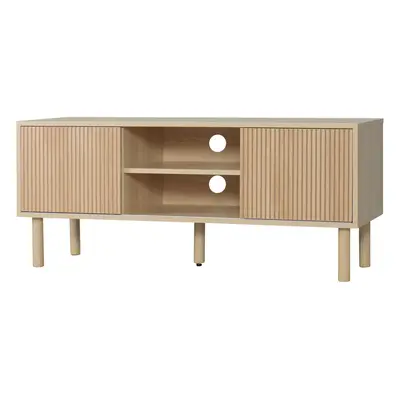 HOMCOM TV-Möbel TV-Ständer für Fernseher bis zu 50 Zoll mit 2 Schiebetüren und 2 Fächern mit Kabelmanagement - 115 x 40 x 49 cm 