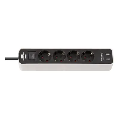Brennenstuhl Ecolor Steckdosenleiste 4-fach mit 2 USB-Ladebuchsen - 1153240026