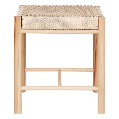 Hocker aus Pappelholz mit Sitzfläche aus natürlicher Weide House Nordic Abano