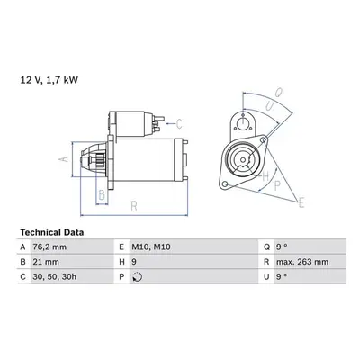 Bosch Anlasser 1,7 kW BMW 5er 7er 8er X5 Z8 0986016920