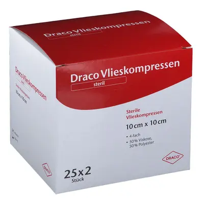 Vliesstoff-Kompressen steril 10x10 cm 4fach 25x2 St Kompressen