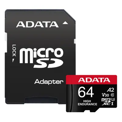 ADATA MicroSDXC 64 GB High Endurance + SD-Adapter