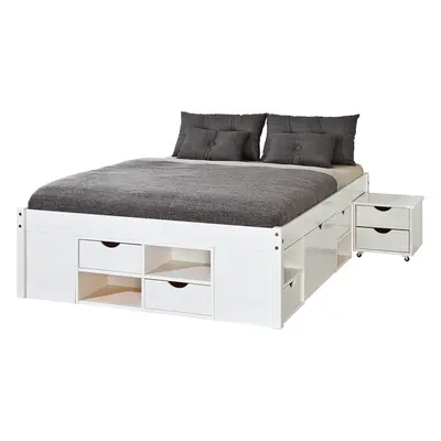 Till Doppelbett 180x200 cm einschl. 2 Lattenroste, weiss.