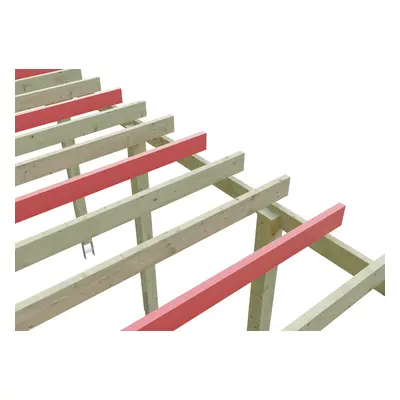 Skan Holz Schneelasterhöhung für Flachdach Carports farblich unbehandelt 314 x 555 / 316 x 554 cm