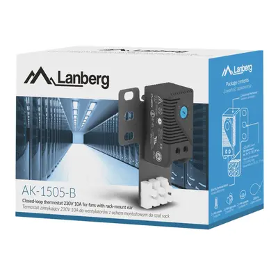 LANBERG 19 Thermostat (10A) mit Rack-Halterung, schwarz