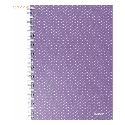 Esselte Colour'Breeze - Notizbuch - drahtgebunden - A5 (148 x 210 mm) - 80 Blatt / 160 Seiten - quadratisch - 2 Löcher - lavende