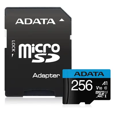 microSDXC Speicherkarte Adata Premier, 256GB, Klasse 10 / UHS-1 U1, mit Adapter AUSDX256GUICL10A1-RA1