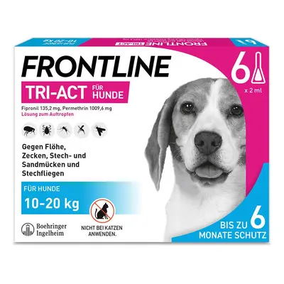 Frontline Tri-Act Lsg.z.Auftropfen f.Hunde 10-20kg 6 St Einzeldosispipetten